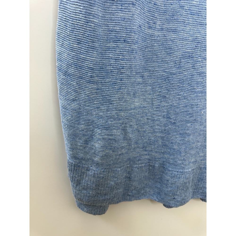 Eileen Fisher 100% Linen Open Knit Semi Sheer Longline Tunic Top Split Hem M - Picture 9 of 15